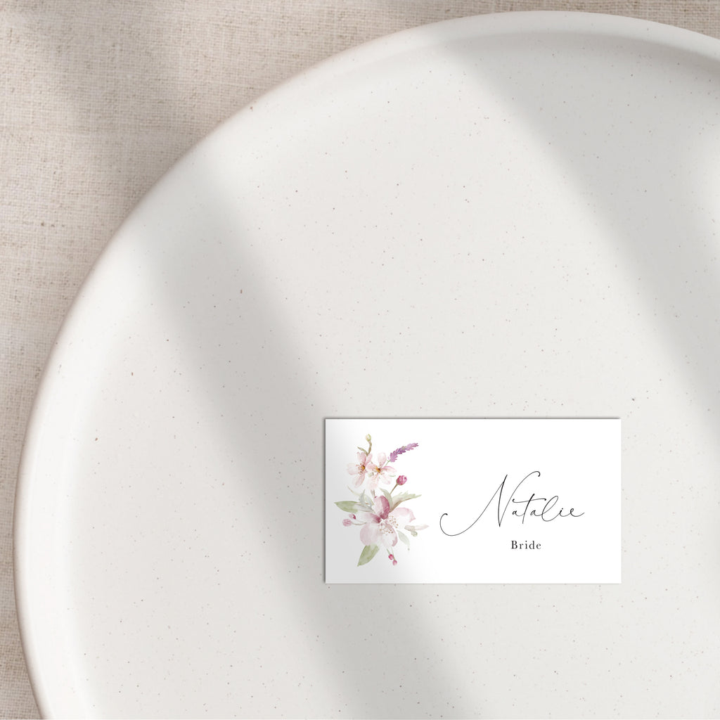 Cherry blossom flat place cards