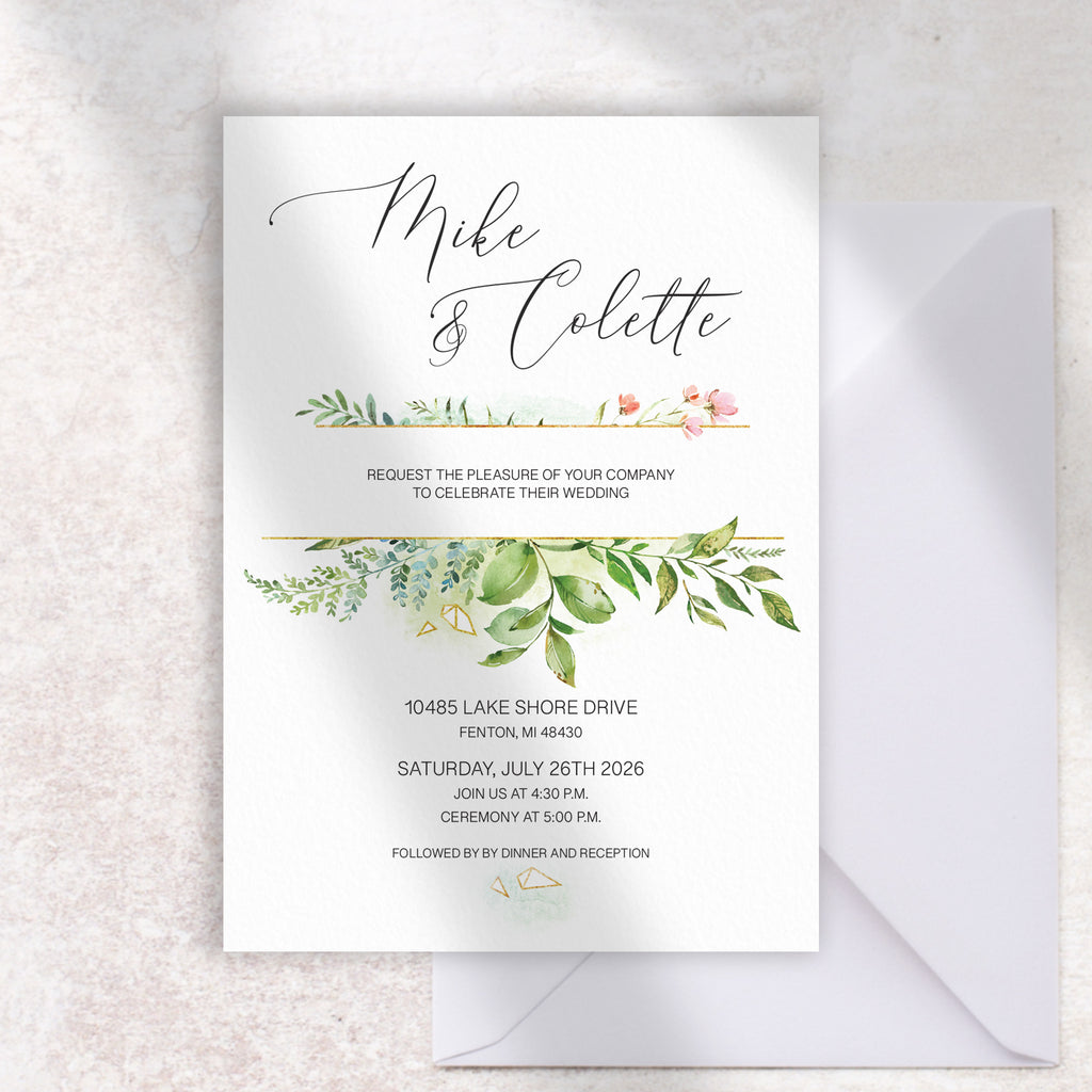 Green Foliage Invitation