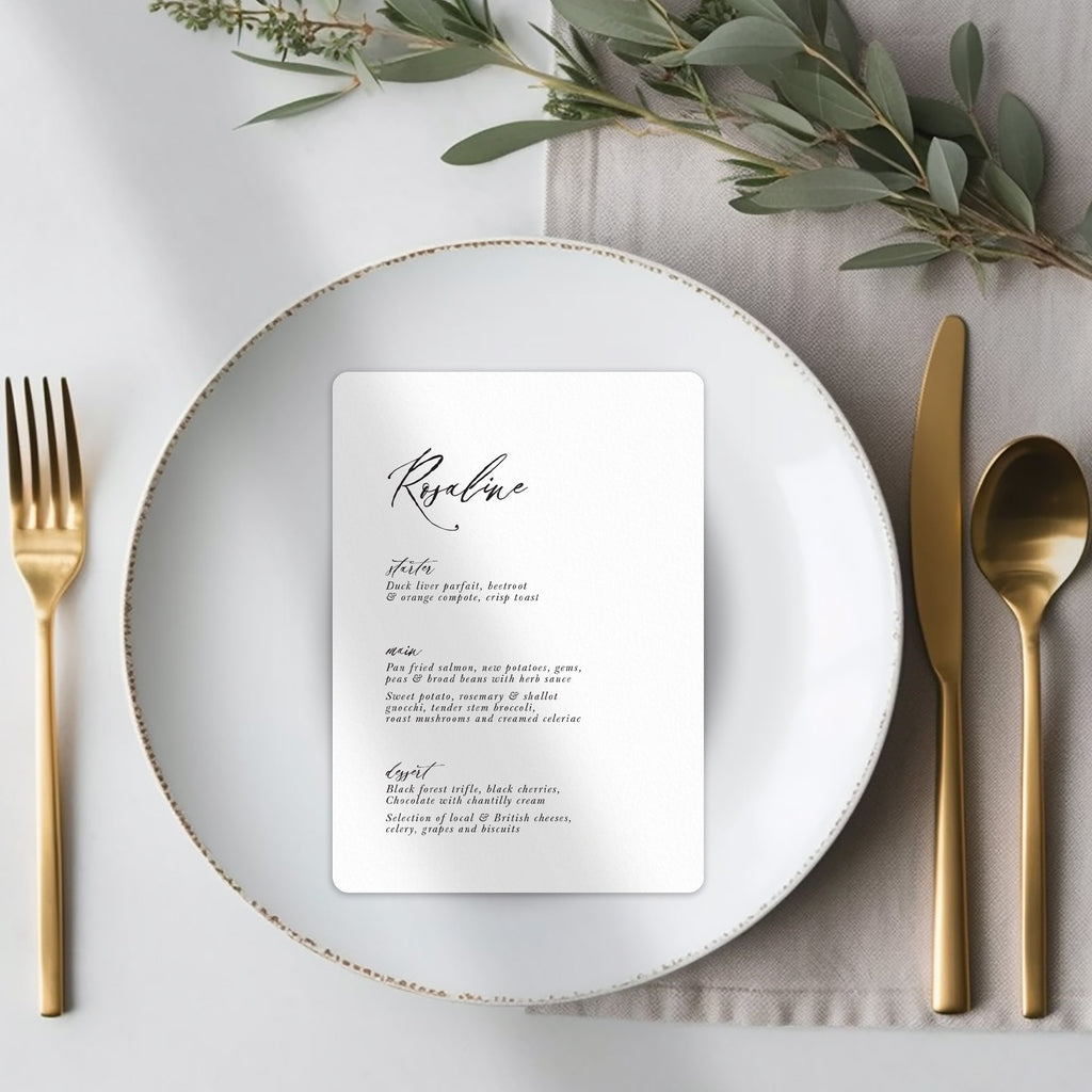 Audrey menu cards