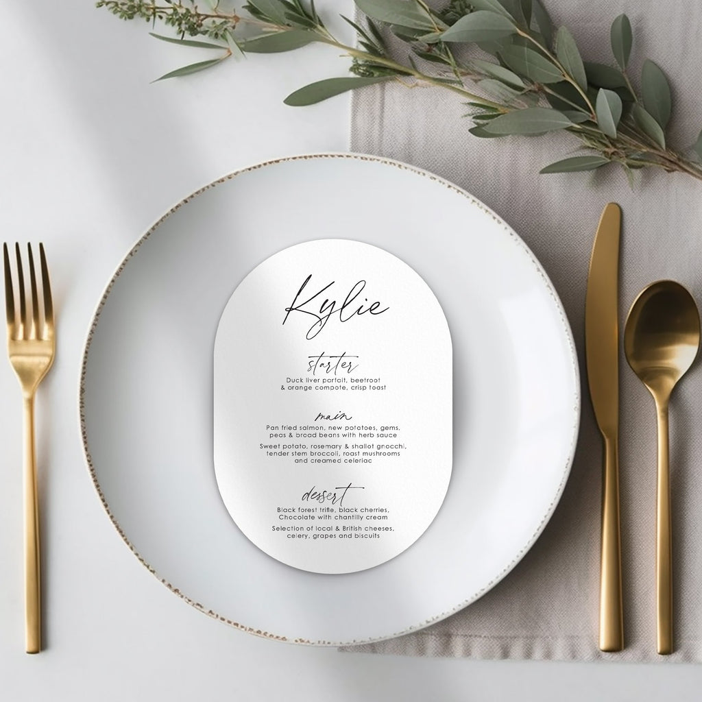 Belinda menu cards