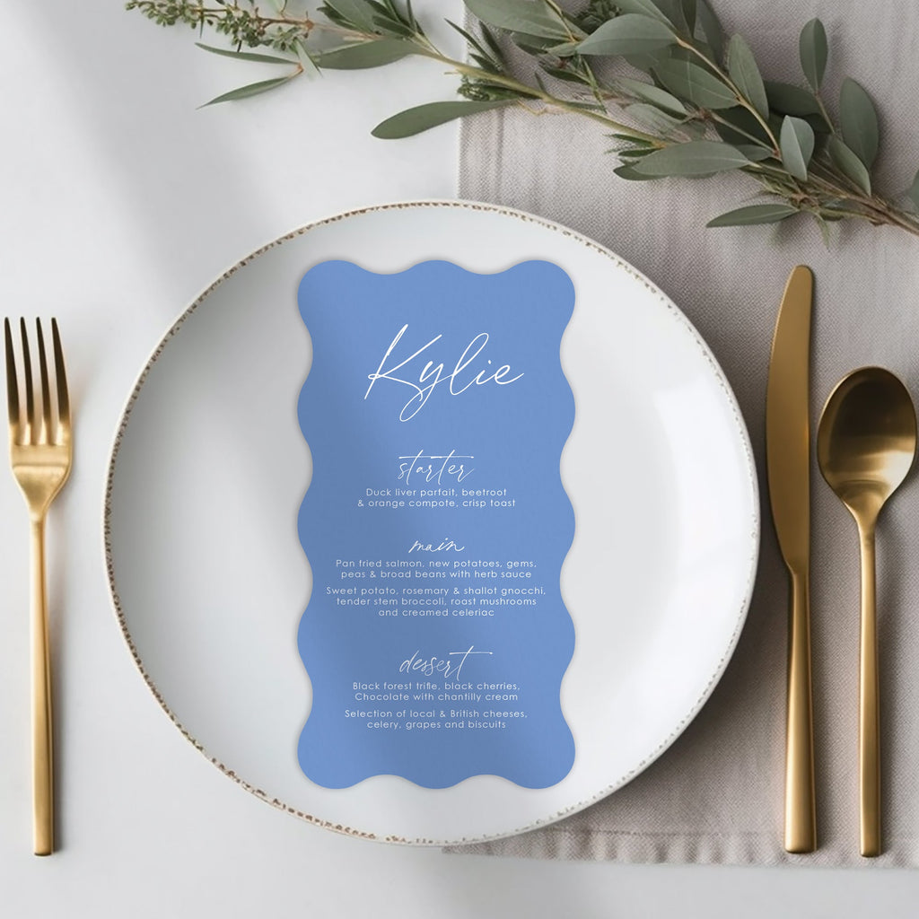 Belinda long menu cards