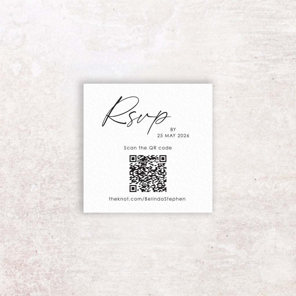 Belinda RSVP QR code card