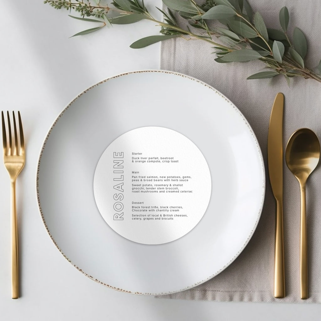 Bold menu cards