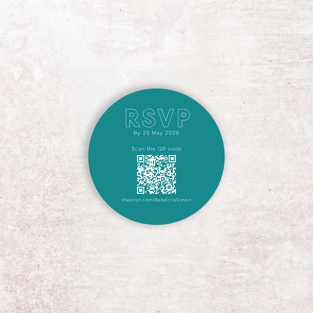 Bold RSVP QR code card