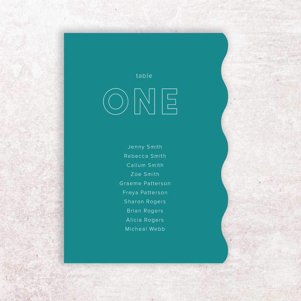 Bold table plan cards