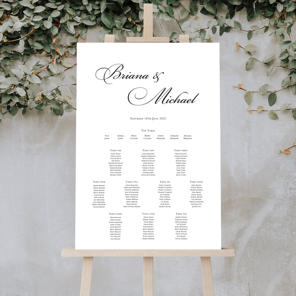 Brianna table plan