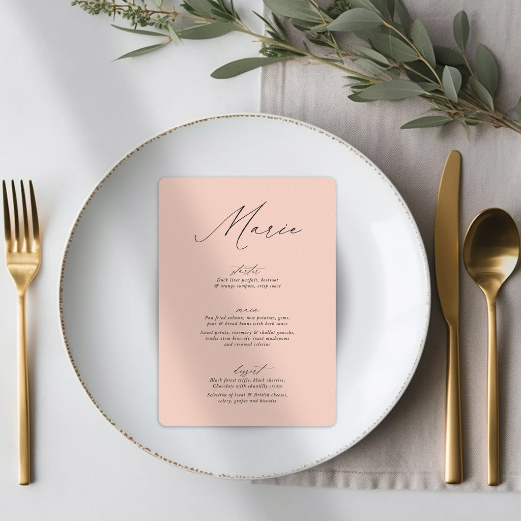 Catherine menu cards