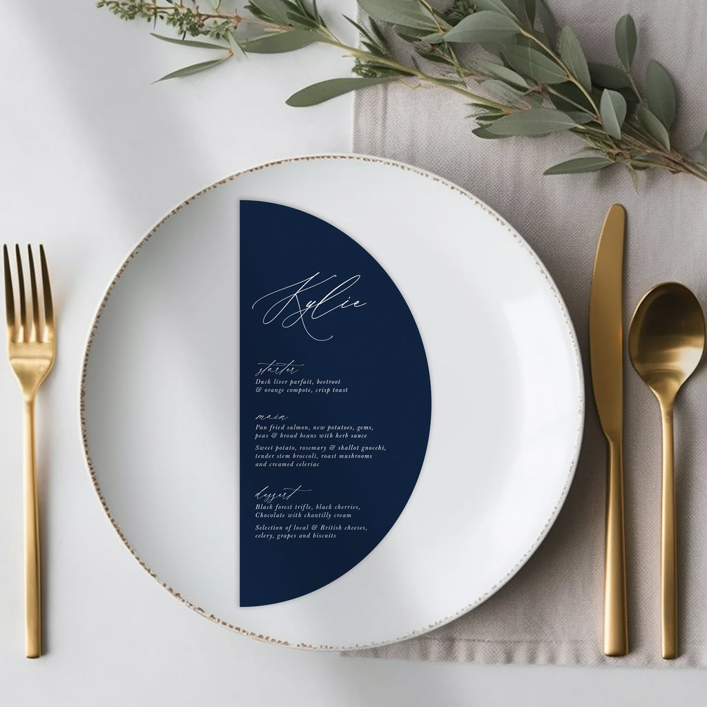 Catherine long menu cards