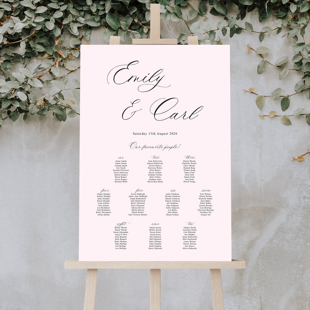 Emily table plan