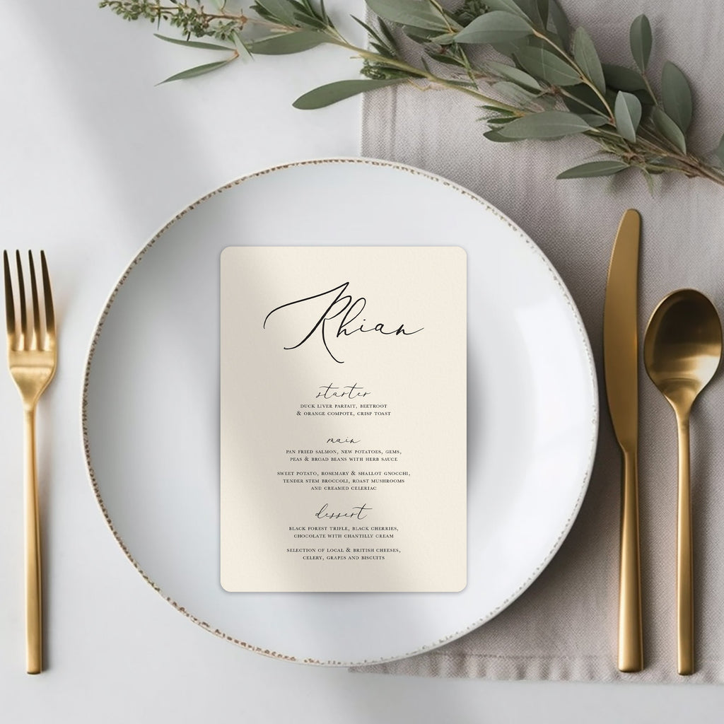 Francis menu cards