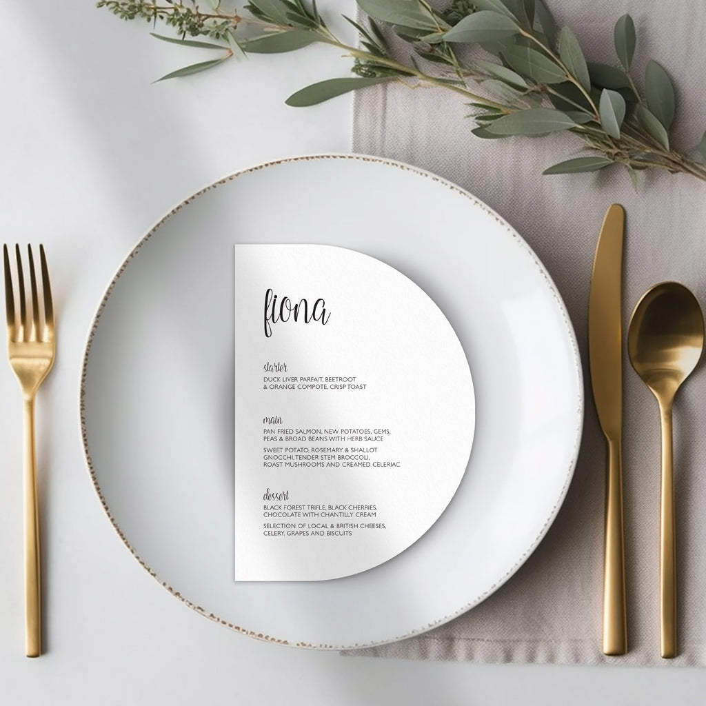 Gina menu cards