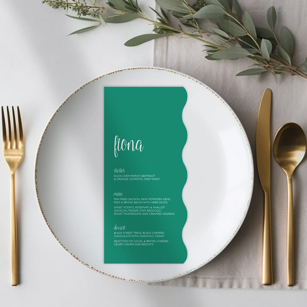 Gina long menu cards