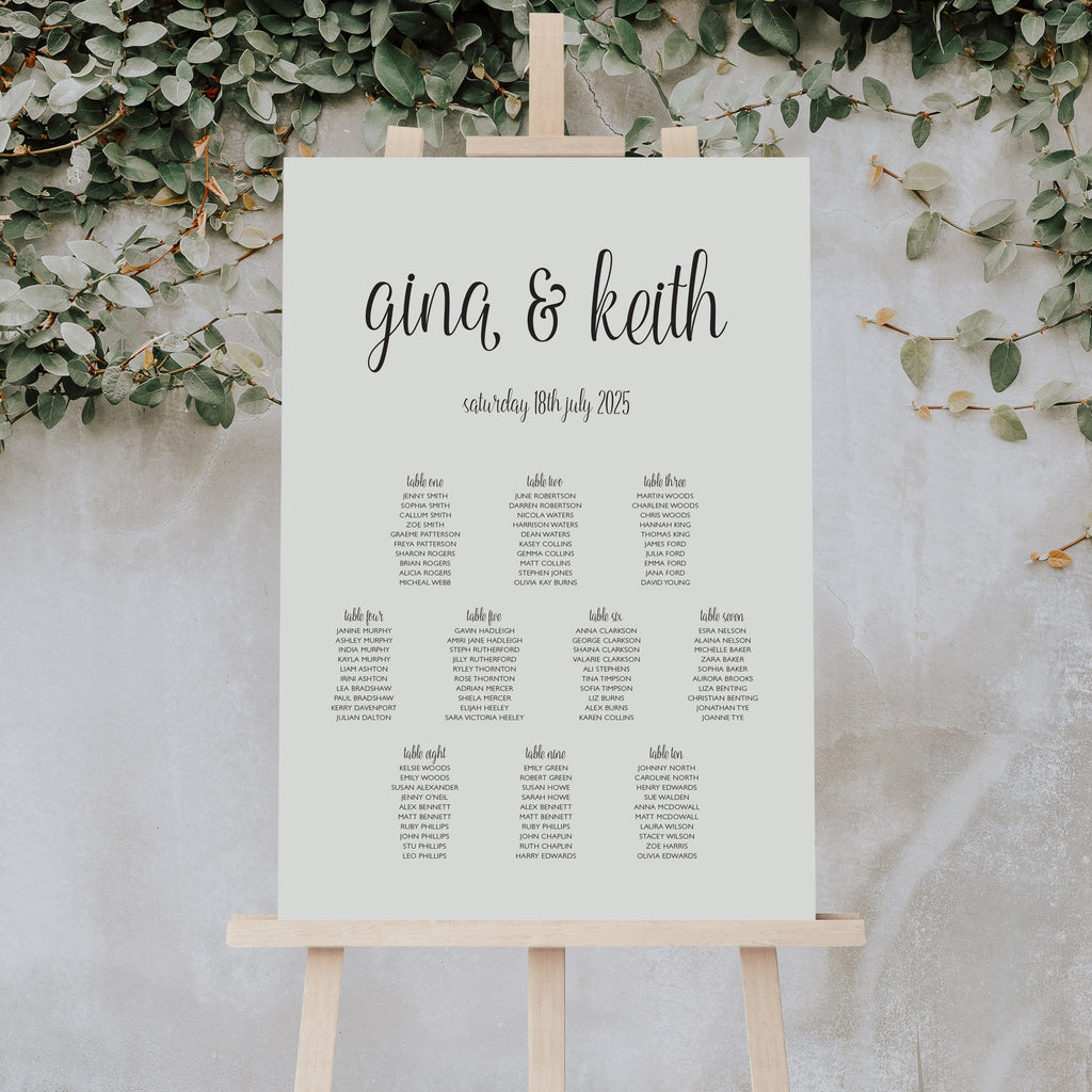 Gina table plan