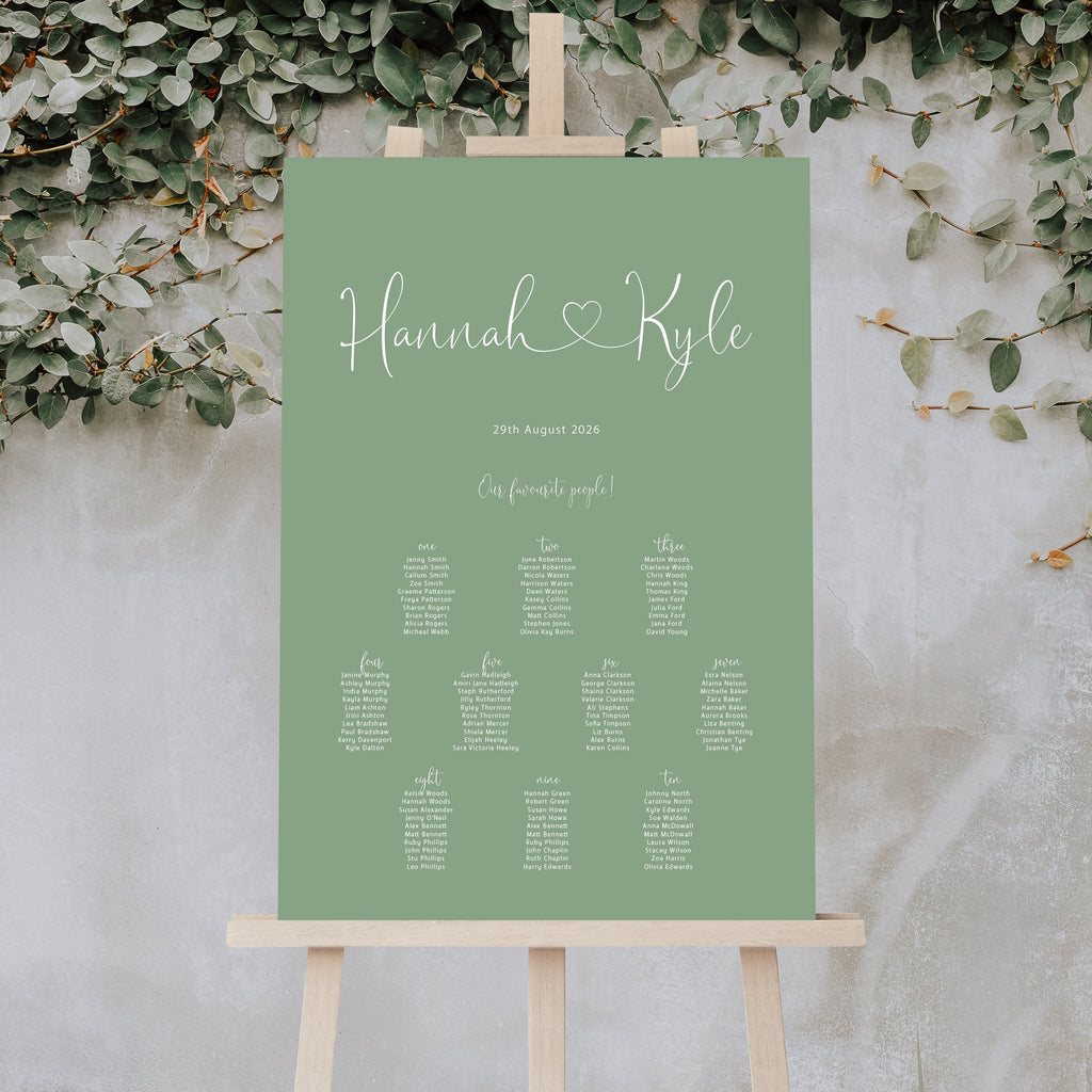 Hannah table plan