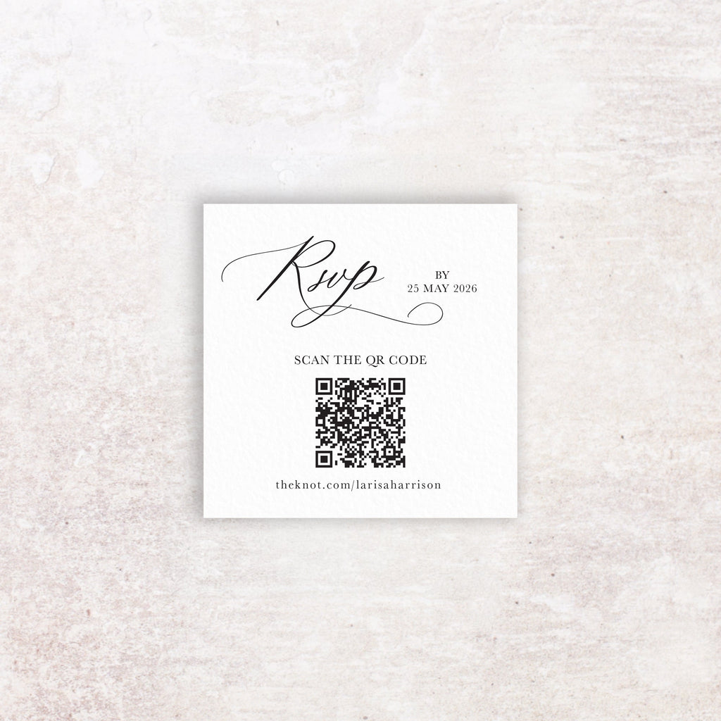 Larisa RSVP QR code card