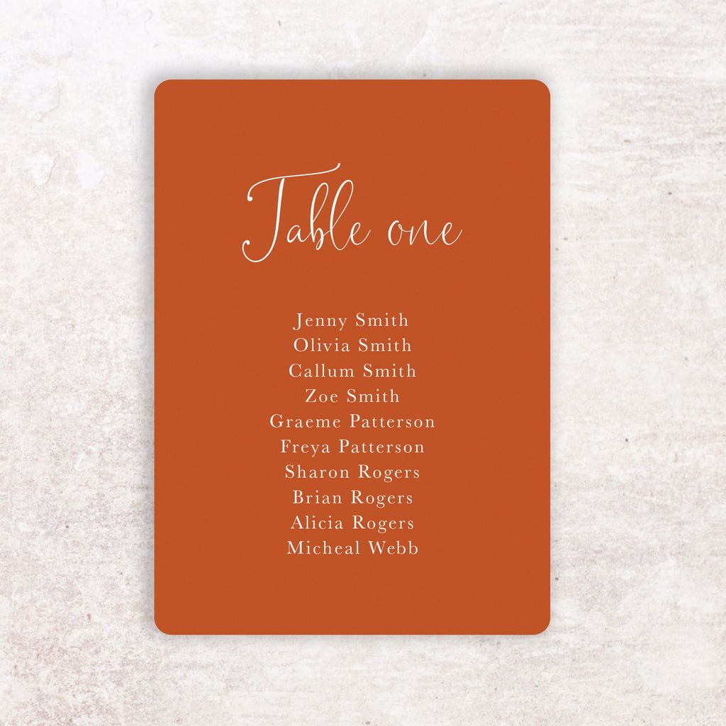 Olivia table plan cards