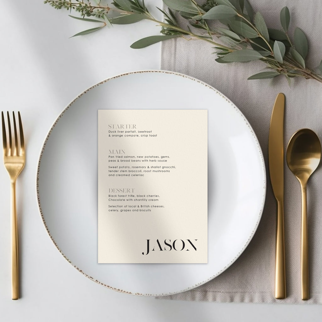 Roselyn menu cards