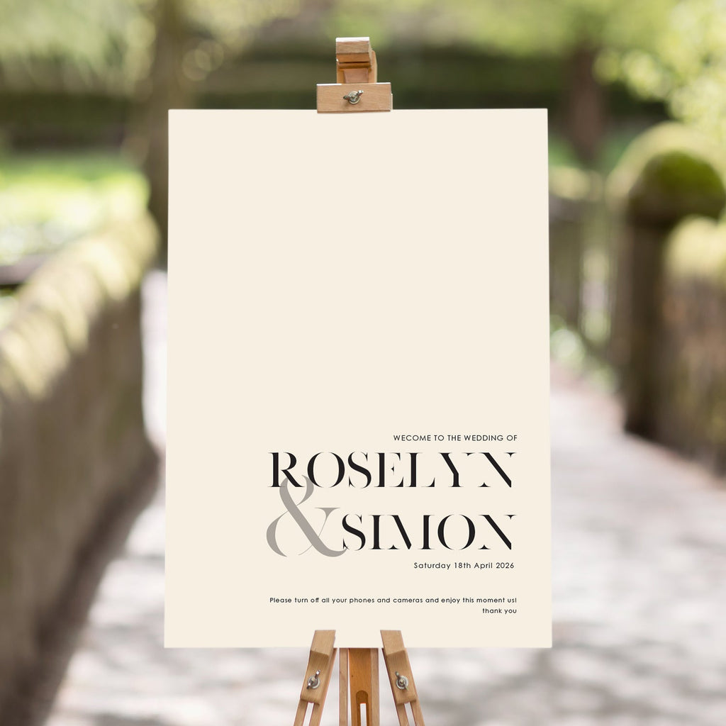 Roselyn no camera welcome sign