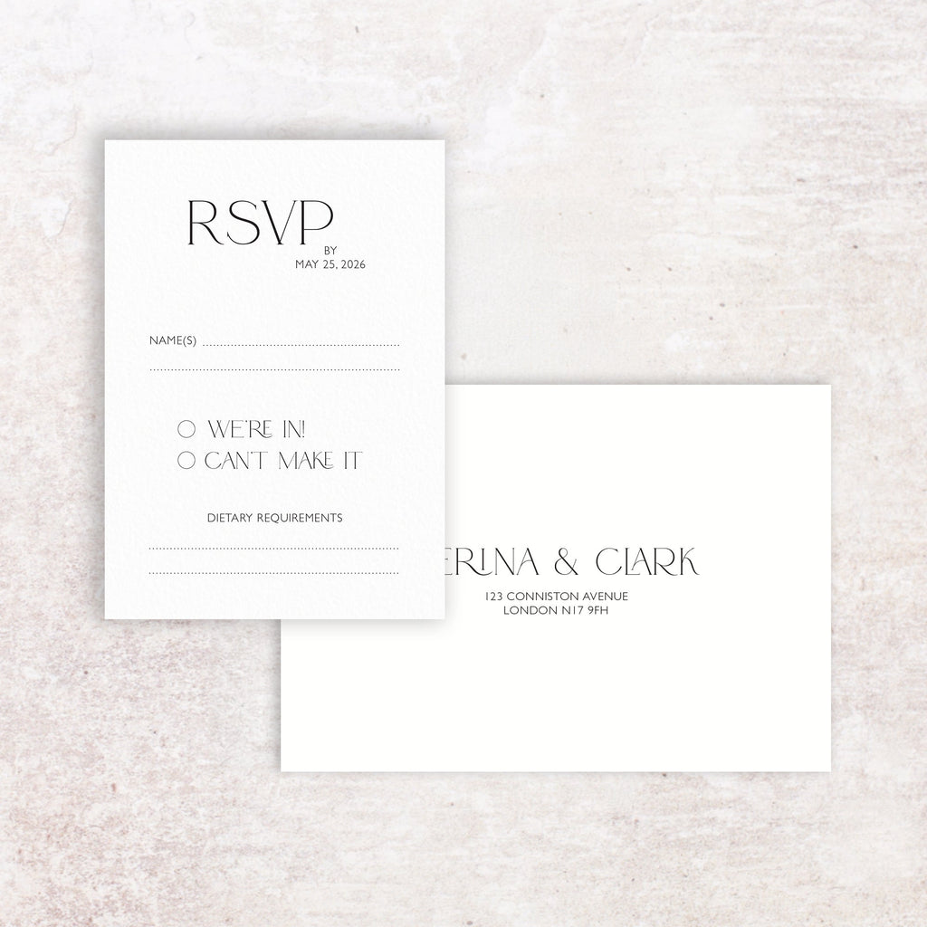 Serina RSVP card and envelope