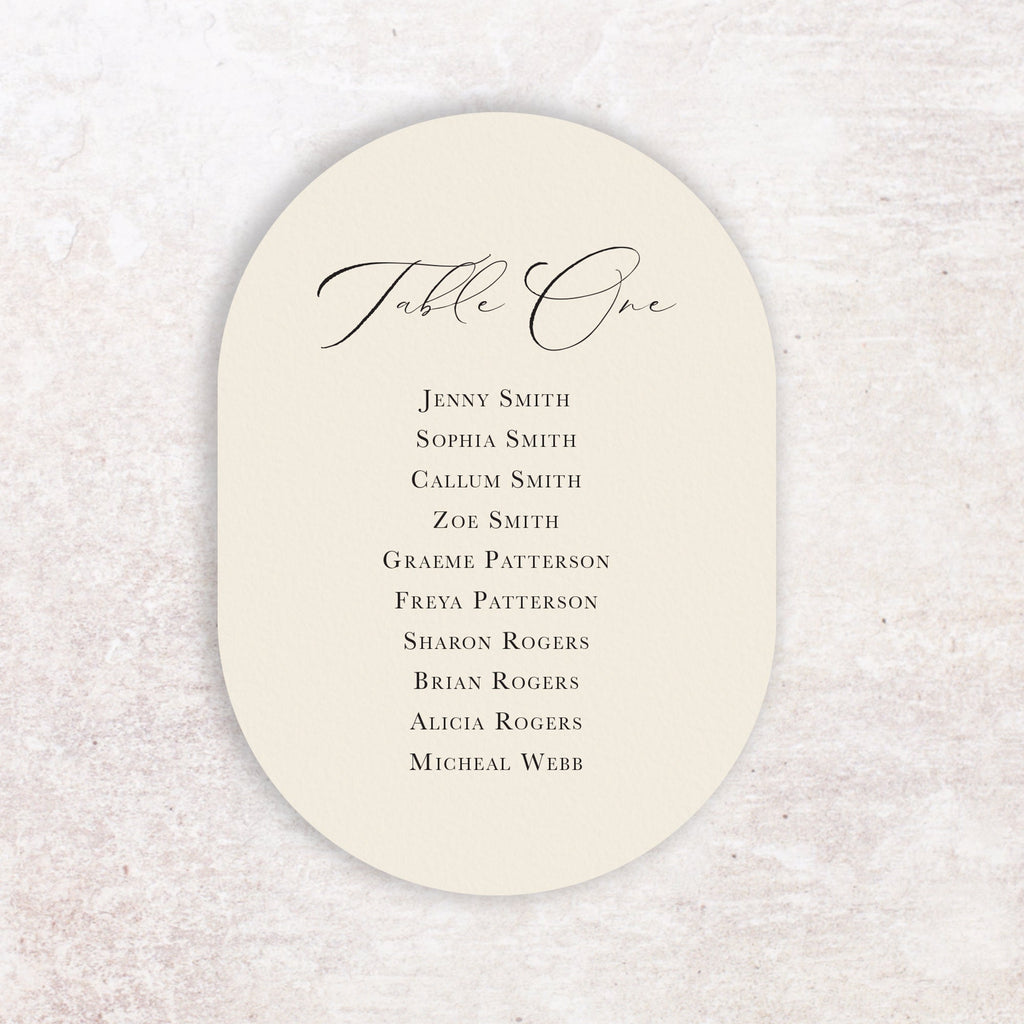 Sophia table plan cards