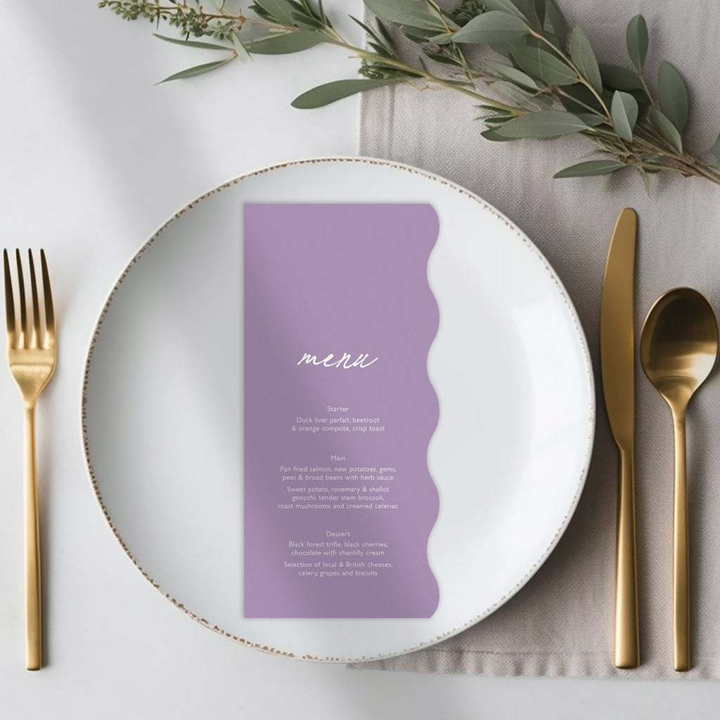 Sophie long menu cards