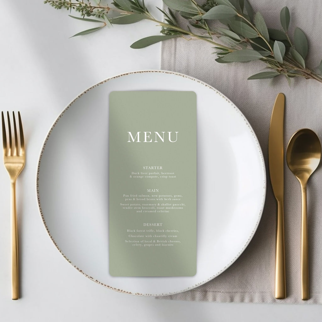 Willow long menu cards