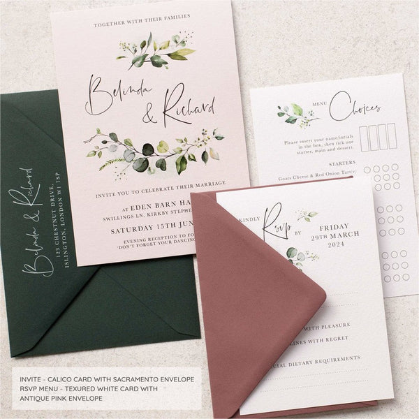 Evergreen Wedding Invitation Sample Pack – NIVI Design